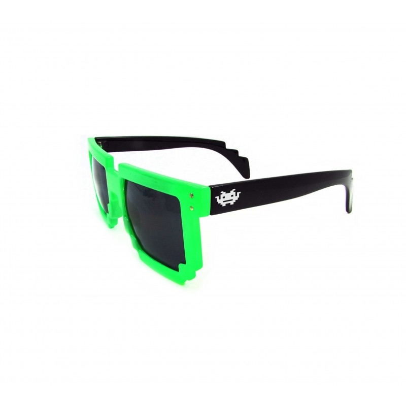 8 - BIT grün/schwarz Pixel Sonnenbrille