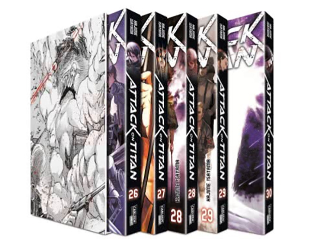 Attack on Titan, Bände 26-30 im Sammelschuber Manga (Neu)