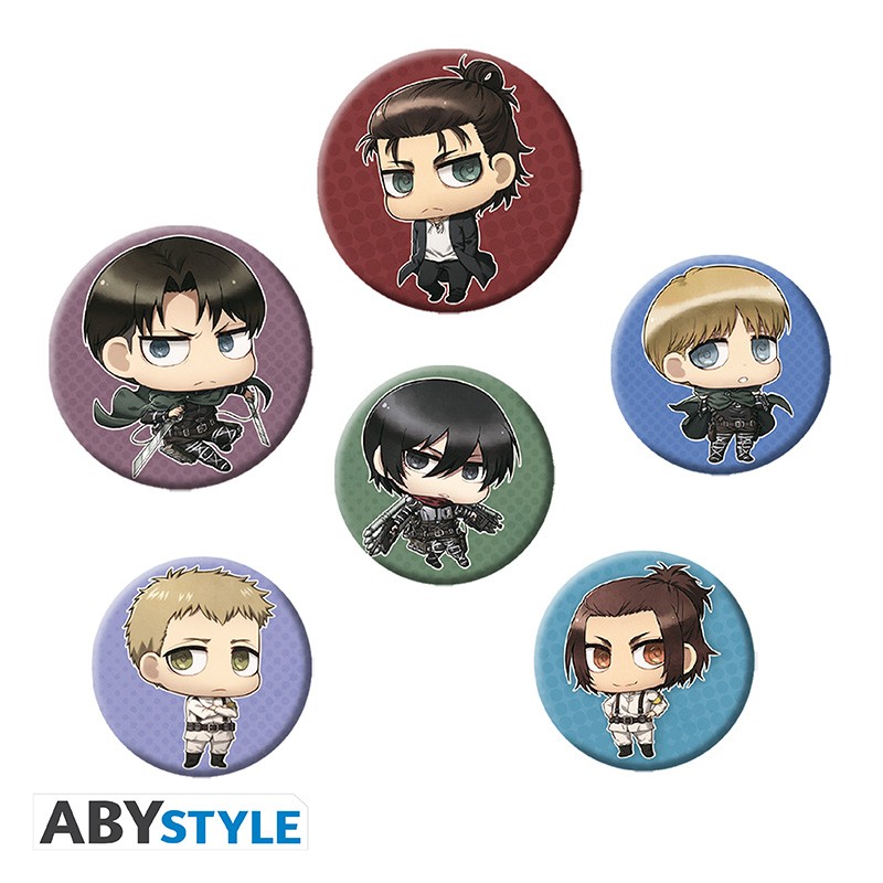 Attack on Titan - Chibi Characters - Badge Pack - Buttons