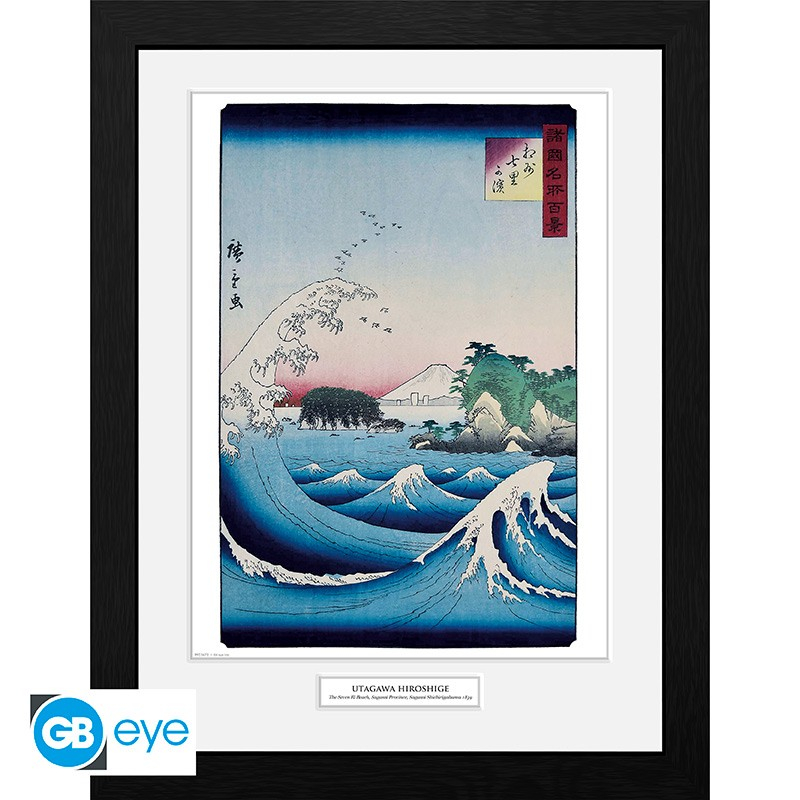 Hiroshige - The Seven Ri Beach - 30x40cm - Bilderrahmen