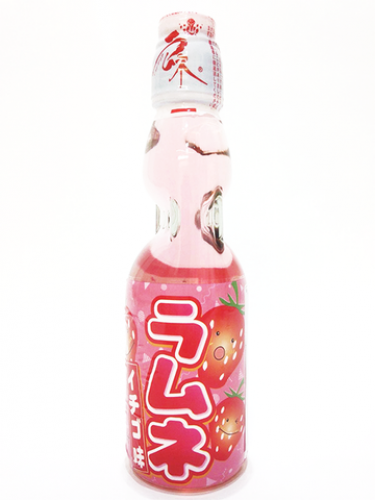 Japanische Limonade Ramune 200ml Flasche Geschmacksrichtung Erdbeere