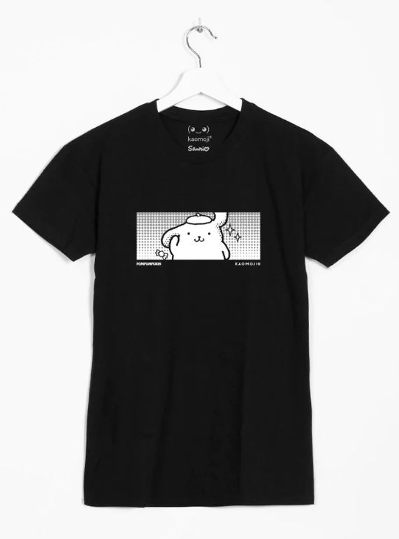 Kaomoji - Pompompurin - Sanrio - schwarz - T-Shirt