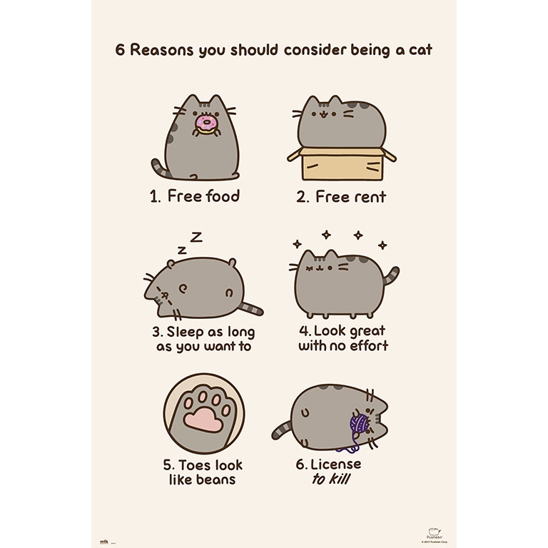 Pusheen - 6 Gründe eine Katze zu sein - 91,5x61 Poster