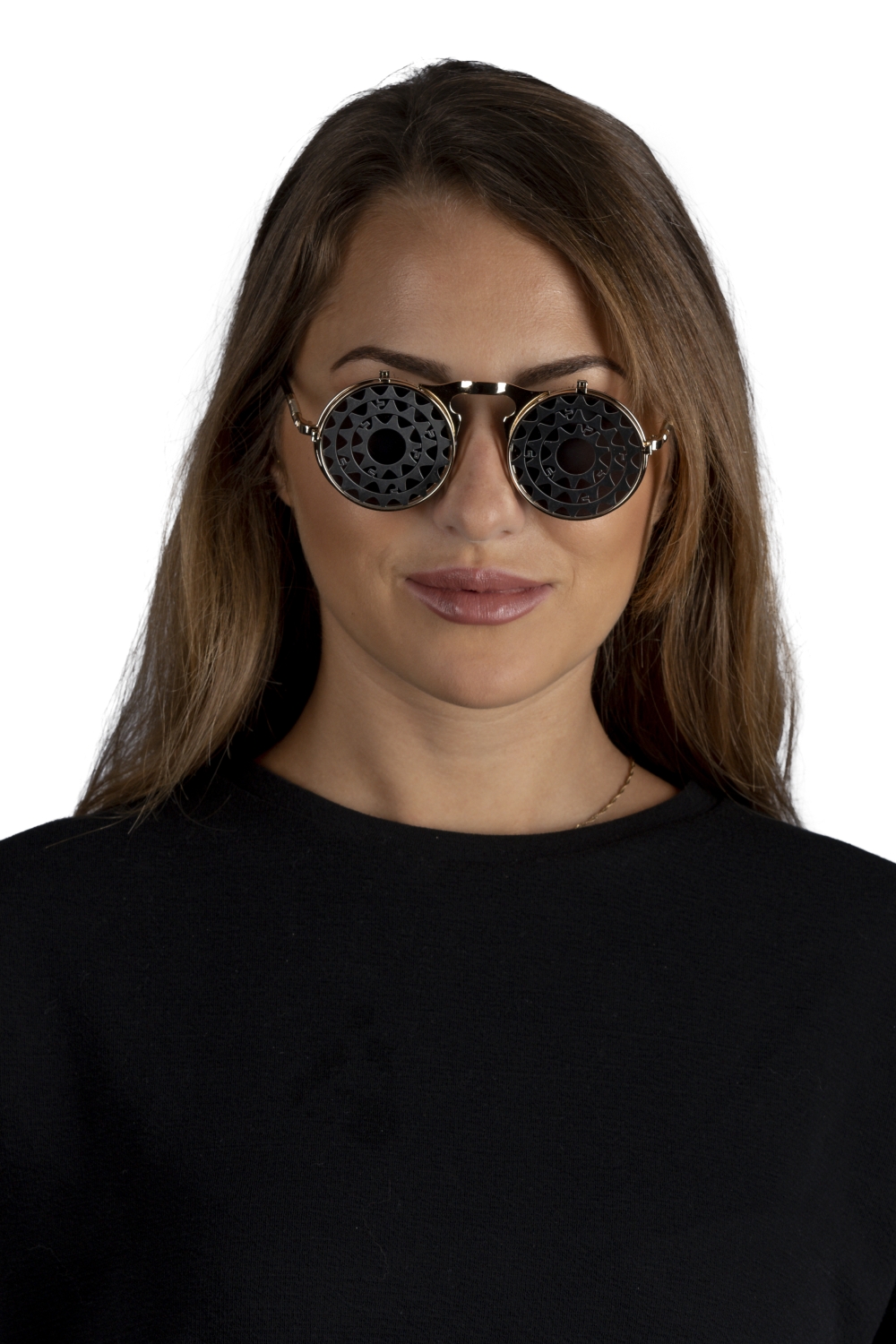 Sonnenbrille mit 2 Zahnrad-Gläsern