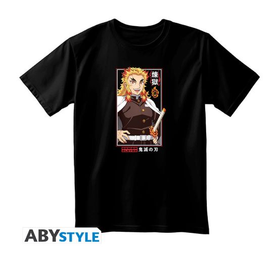 Demon-Slayer-Rengoku-S2-schwarz-Unisex-Tshirt-1