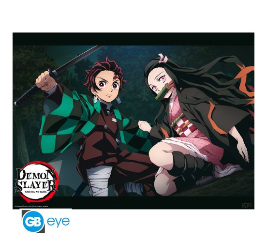 Demon-Slayer-Tanjiro-und-Nezuko-Kampf-Position-52x38cm-Chibi Demon-Slayer-Tanjiro-und-Nezuko-Kampf-Position-52x38cm-Chibi