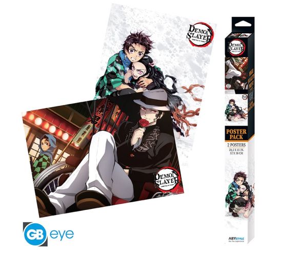 Demon-Slayer-TanjiroNezuko-Muzan-Chibi-Poster-Set-52x38-Post Demon-Slayer-TanjiroNezuko-Muzan-Chibi-Poster-Set-52x38-Post