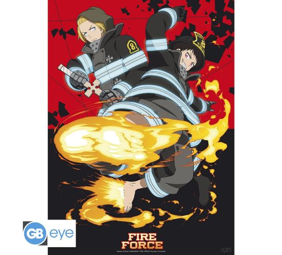FIRE-FORCE-Poster-Chibi-52x38-Shinra-Arthur-1