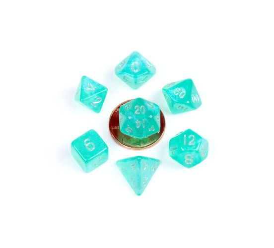 FanRoll-Mini-Wuerfel-Set-Stardust-Tuerkis-Wuerfel-1