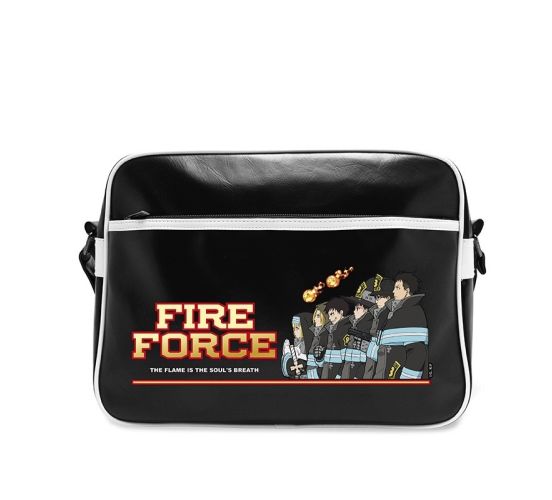 Fire-Force-8-Einheit-Charaktere-Umhaengetasche-schwarz-Tasch