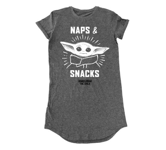 MANDALORIAN-Grogu-naps-and-snacks-Frauen-T-Shirt-1