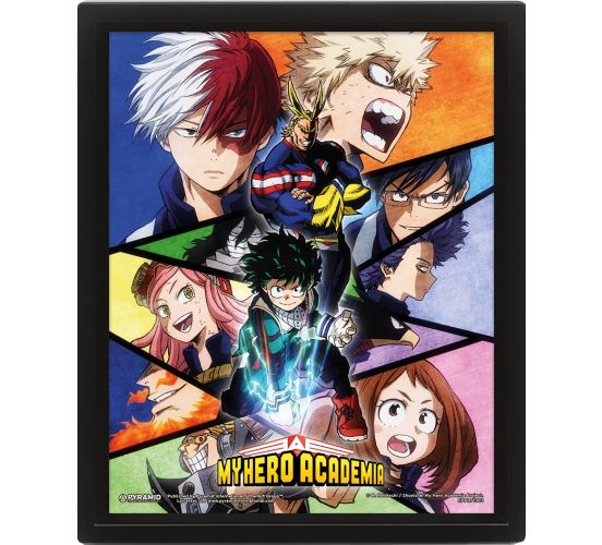My-Hero-Academia-Characters-Mosaic-26x20-3D-Rahmenbild-1