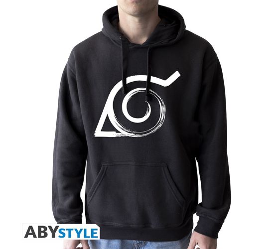 NARUTO-SHIPPUDEN-Hoodie-Konoha-man-without-zip-black-1