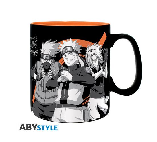 Naruto-Shippuden-Gruppe-Schwarz-Weiss-460ml-Tasse-1