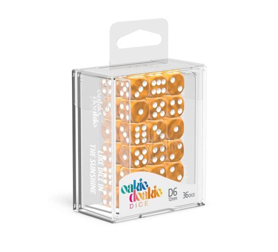 Oakie-Doakie-Dice-W6-Wuerfel-12-mm-Marble-Orange-36-1 Oakie-Doakie-Dice-W6-Wuerfel-12-mm-Marble-Orange-36-1