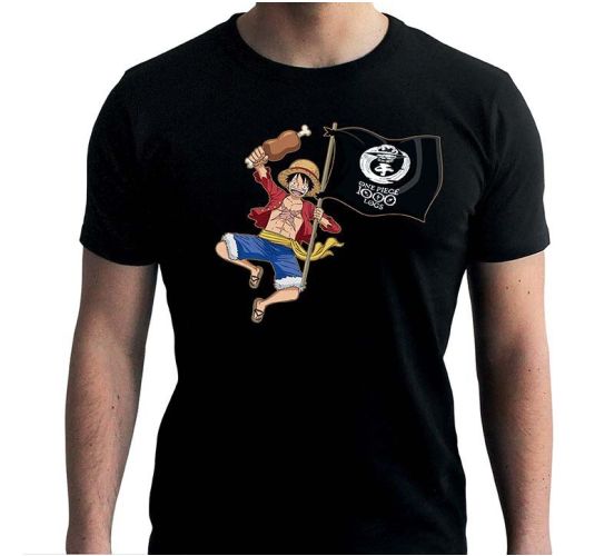 One-Piece-Luffy-1000-Logs-schwarz-T-Shirt-1