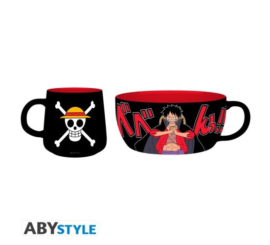 One-Piece-Luffy-Fruehstuecks-Set-Tasse-Schuessel-1