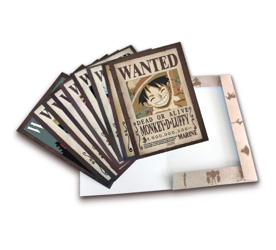 One-Piece-Luffys-Crew-Wanted-Posters-Portfolio-mit-9-Postern