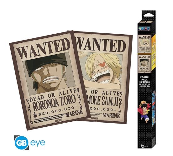 One-Piece-Wanted-Zoro-Sanji-2x-52x35-Chibi-Poster-Set-1