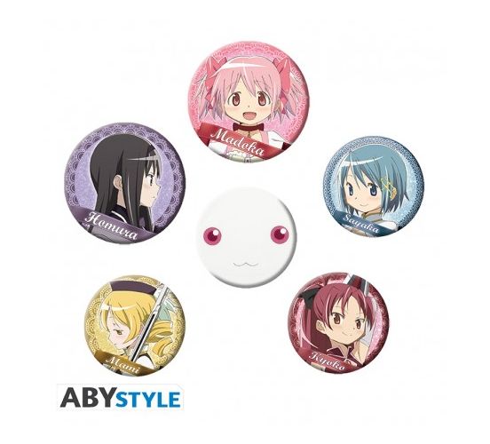 Puella-Magi-Madoka-Magica-Hauptcharaktere-Buttons-Set-1