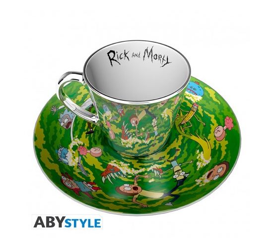 RICK-AND-MORTY-Mirror-mug-plate-set-Portal-1