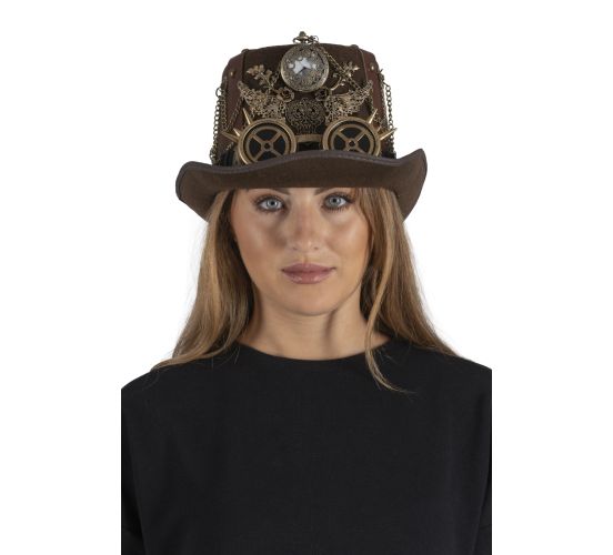 Steampunk-Hut-mit-Taschenuhr-1