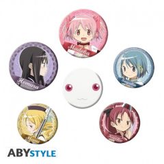 Puella-Magi-Madoka-Magica-Hauptcharaktere-Buttons-Set-1