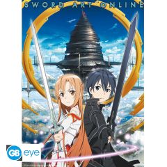Sword Art Online - Asuna & Kirito Aincrad - 52x38cm Chibi Poster