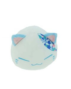 Nemu-Neko-Neko-mit-blauen-Blueten-weissblau-gross-30cm-Plues