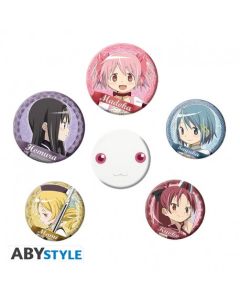 Puella-Magi-Madoka-Magica-Hauptcharaktere-Buttons-Set-1