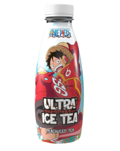Ultra-Ice-Tea-One-Piece-Egghead-Luffy-Schwarztee-mit-Pfirsic