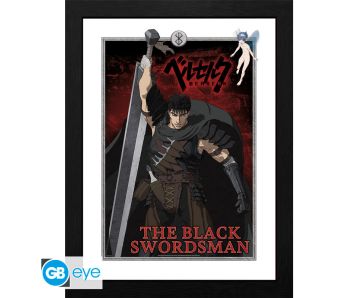 Berserk-The-Black-Swordsman-30x40cm-Rahmenbild-1