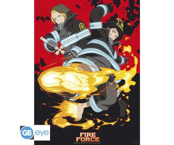 FIRE-FORCE-Poster-Chibi-52x38-Shinra-Arthur-1