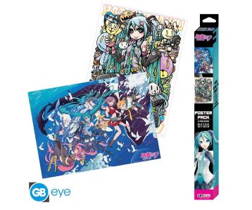 Hatsune-Miku-Miku-Friends-Chibi-Poster-Set-52x38cm-Poster-1