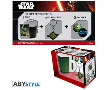 Star Wars Geschenkbox mit Tasse, Schlüsselanhänger und Buttons