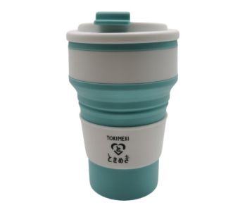 Tokimeki-Reisebecher-Silikon-Faltbar-Blau-500ml-Becher-1